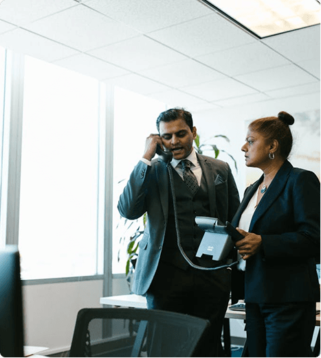 Founders collaborating in an office