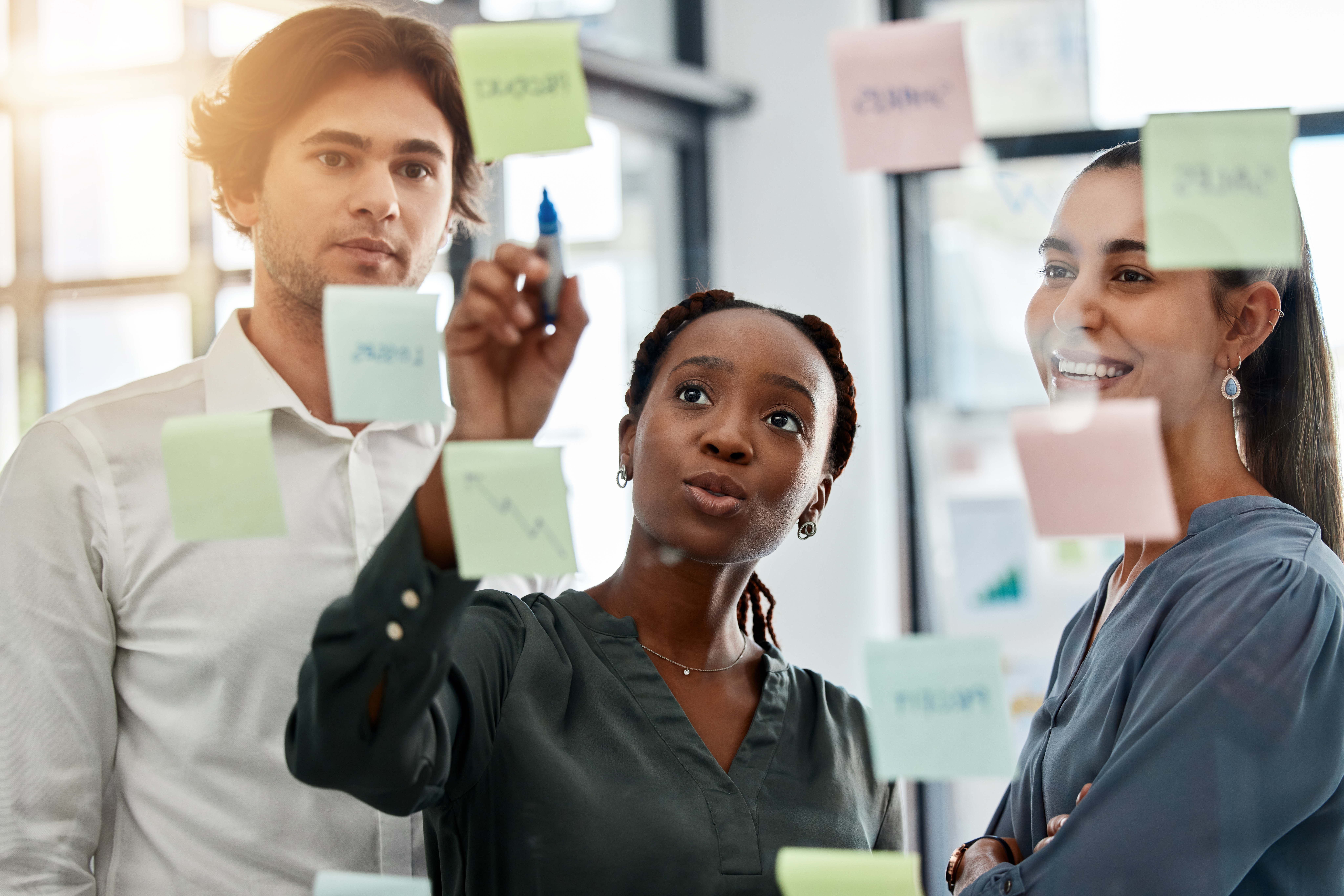 Team collaborating in a meeting room
